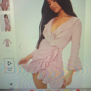 Ilisha dusty pink frill tea dress